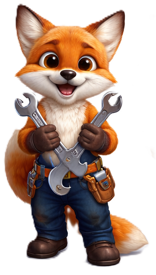 Fuchs mit Schraubenschlüssel
